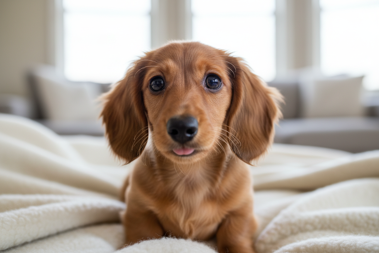 Cute dachshund with puppy eyes